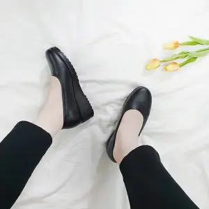 [디아](국내생산)유니화 근무화 미들굽 발편한 신발5cm