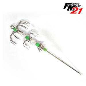 왕오징어 갑오징어 문어용 생미끼바늘 3단 무늬오지어 생미끼용 야엔