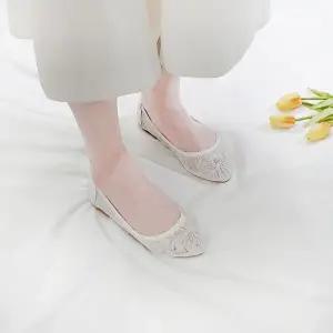 [디아](국내생산)멜라 웨딩 레이스 망사 플랫슈즈