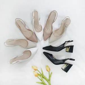 [디아]국산 스틸레토 라텍스쿠션 슬링백 거울굽 힐 5cm 7cm