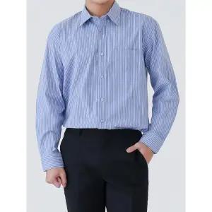 [하프클럽/체인지]남성 긴팔 기본핏 스판 빅사이즈 스트라이프 셔츠