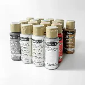 데코아트 메탈릭 펄 아크릴 물감 16색(공식 색상표 표시) 펄 석고방향제 염료 색소