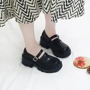 [디아]레티 메리제인 스트랩 오버솔 통굽 키높이 로퍼 6cm