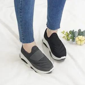 [디아]솔리 국산 패딩 발등밴드 통굽 키높이 스니커즈 5cm