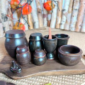 미니 옹기 소금 쌀 항아리 장독대 전통옹기 단지 쌀독 소금독 절구 토기 개업선물 액운방지 젓갈독 세트