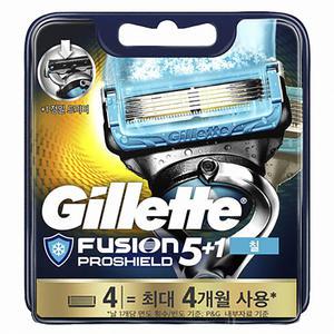 질레트 면도날 퓨전 5중날ㅣ프로쉴드 칠 (4입)