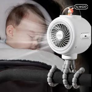 KC인증 일우 유모차 선풍기 휴대용 문어발 집게 아기 악세사리 거치대 대용량 배터리 IW-F223