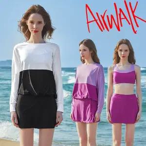 [에어워크][알뜰쇼핑] 에어워크서프 여성래쉬가드 3피스세트 YAWe0275