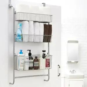 노바리빙 문걸이선반 2단 3단 4단 5단 철제 수납 선반 무타공 욕실 주방 세탁실 걸이 간편정리