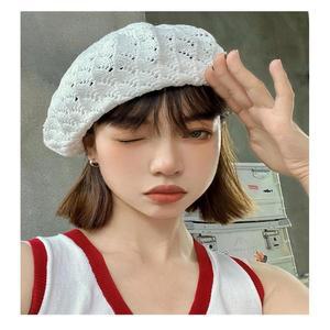 [라일리] Rly 여름 모자 봄 니트 화가모자 베레모 짜임 여성 펀칭