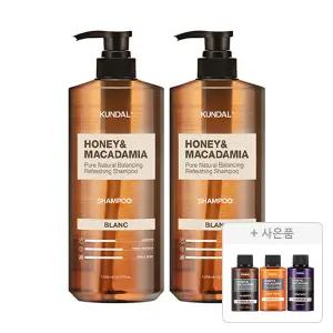 쿤달 네이처 샴푸 블랑 1058ml, 2개+증정(샴푸 화이트머스크 100ml+바디워시 화이트머스크 100ml+트리트먼트 화이트머스크 100ml 각 1개 (총 3개))