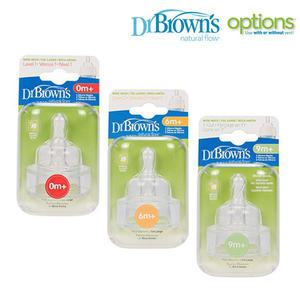 닥터브라운 옵션스 와이드 젖꼭지2P(옵션스플러스와 호환불가) 택1