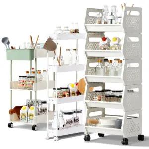 이동식 슬림트롤리 4단 세탁기옆선반 냉장고옆수납장