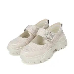 [롯데백화점]BARBARA 사각 보석 파스텔 컬러 트위드 포인트 스니커즈 BBH161-IV