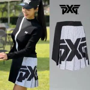 PXG 여성골프웨어 빅로고 투톤컬러 골프스커트 치마
