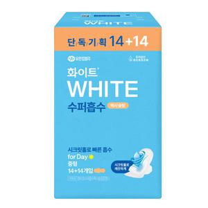 화이트 수퍼흡수 생리대 맥시슬림 중형 14+14p