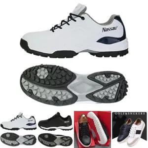 낫소 싱글 골프화 화이트/라운딩/신발/필드/슈즈/캐주얼/발편한/캐쥬얼/레저용/기능성/골퍼/패션/남성/남자