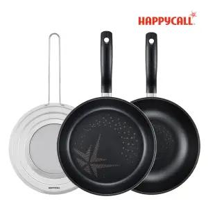 해피콜 올 뉴 컴포트 다이아몬드 IH 인덕션 후라이팬 3종세트(28팬+28웍+멀티커버)