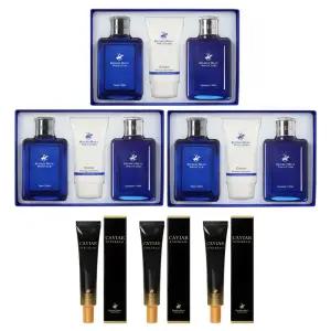 비버리힐스폴로클럽 블루옴므 남성기초 스킨+로션+에센스 3종 3세트+캐비아아이크림3개 탄력집중구성