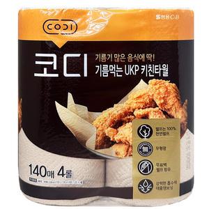CODI 기름먹는 UKP 키친타월 140매 4롤 1팩