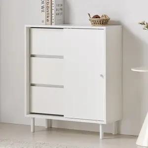 다비 3단 800 서랍 슬라이딩 슬림 틈새 수납장_다리형