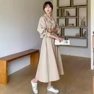 [핑크시슬리] SET/페이즌 바스락 플레어 스커트세트