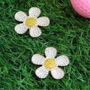 빛나는 큐빅 데이지꽃 골프 볼마커 여친 선물 악세사리 볼위치 단체 필드용품 행사