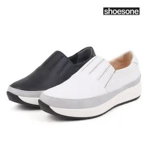 [슈즈원] 천연소가죽 소재 심플한 여성 소가죽슬립온