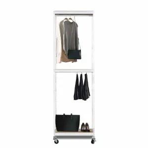 스피드랙   홈던트하우스 이동식행거 트롤리 시스템행거 3단2봉 600x400x1950