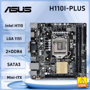 ASUS H110I-PLUS 미니 ITX 마더보드 LGA 1151 DDR4 32GB Intel H110 PCI-E 3.0 4×SATA III USB3.0 지원 6
