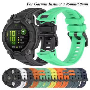 가민 인스팅트 3 AMOLED 50mm 45mm용 실리콘 스트랩, 솔라 정품 공식 손목밴드