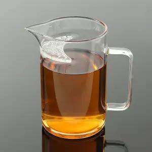 굿데이 내열유리 거름망 일체형 숙우(400ML) 차우림컵 투명머그컵 차도구 아이스커피잔