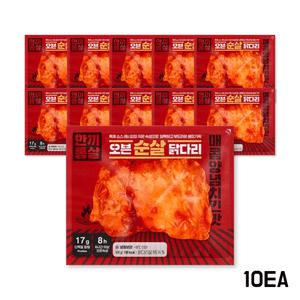 한끼통살 닭다리살 매콤양념치킨 오븐 순살 닭다리살 100g 10개