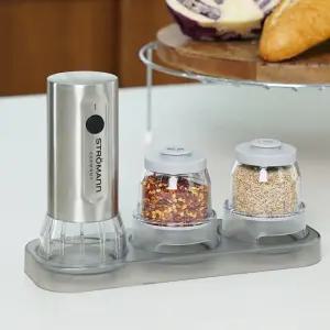 원터치 교체 소금 후추 그라인더 전자동 세라믹 입자조절 2구, 3구