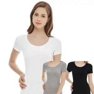 여성면런닝 면스판 기본 베이직 반팔 라운드 나시