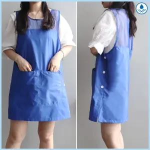 망사 원피스형 앞치마 주머니 요양보호사 요양원 단체 식당 50장이상 인쇄무료