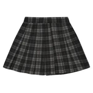 [보리보리/에꼴리에]여아 밴딩 모노 체크 플리츠 스커트 23C5851_BK