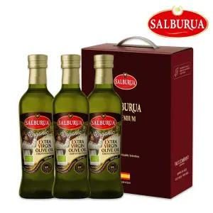[살부루아] 유기농 엑스트라버진 올리브유 500ml 3병 선물세트
