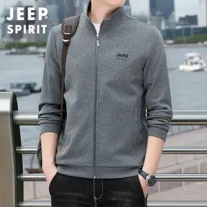 JEEP SPIRIT 2025 봄/가을 캐주얼 긴팔 재킷 남자 스탠드 칼라 루즈 아우터