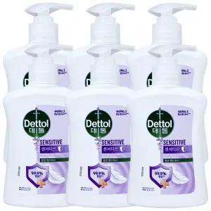 데톨 항균 핸드워시 센서티브 250ml 6개