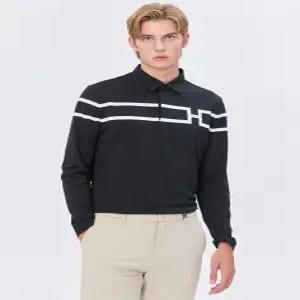 헤지스 골프 남성 24FW [가격인하][스테디셀러]H로고 블럭 긴팔 폴로티셔츠 (BLACK) WPTS4C691BK