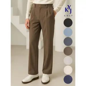 [하프클럽/김영주골프]봄가을 와이드핏 링클프리 스판 뒷밴딩 슬랙스 남성 골프 바지 DPFMSL11