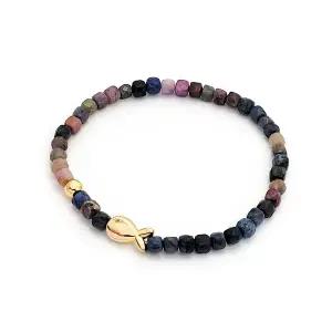 [그레이스켈리]천연석 루비사파이어 물고기 팔찌