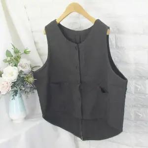 blu_이중지 박스조끼 VOT면조끼 라운드조끼 빅사이즈 엄마옷