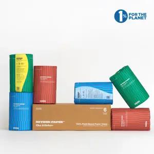 [노브레이너]비욘드페이퍼 키친타올 2겹 120매 6롤 무표백 무형광 프리미엄 대나무 더키친 푸드-케어