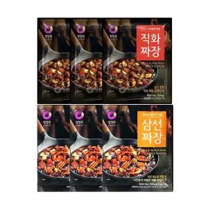 청정원 직화짜장분말, 80g + 삼선짜장분말, 80g, 각 3개(총 6개)