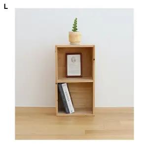 (원목 330 2단) 삼나무 책장/책꽂이/전면/이동식/파티션/선반/낮은/책상용/정리함/교재/공간/간이/수납장