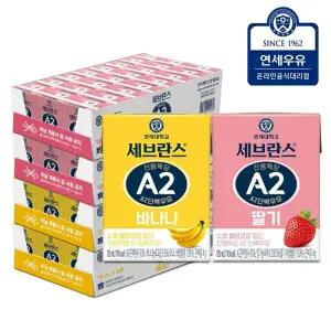 연세우유 세브란스 멸균우유 A2 우유 바나나 48팩 + A2 우유 딸기 48팩