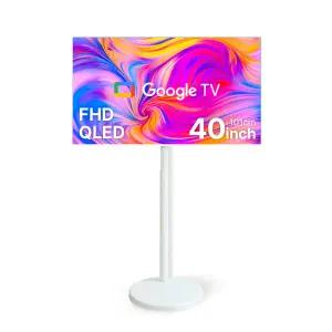 무빙큐빅스 삼탠바이미 40인치 FHD QLED 화이트에디션 스마트 TV 이동식 거치대 스탠드 X1 셋트 삼텐바이미