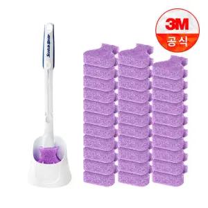 [3M]크린스틱 변기청소 베이킹소다 핸들+캐디+리필 32입